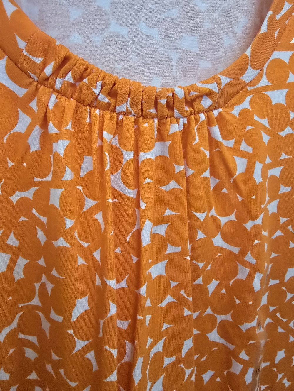 Liz Claiborne Orange Printed Short Sleeve Scoop Neck Top - Picture 6 of 7
